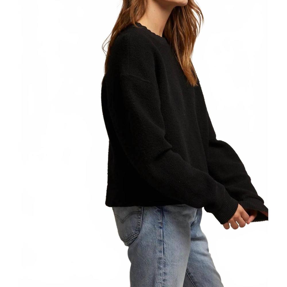 NEW PERFECTWHITETEE mayer inside-out fleece sweatshirt in true black - Picture 4 of 5